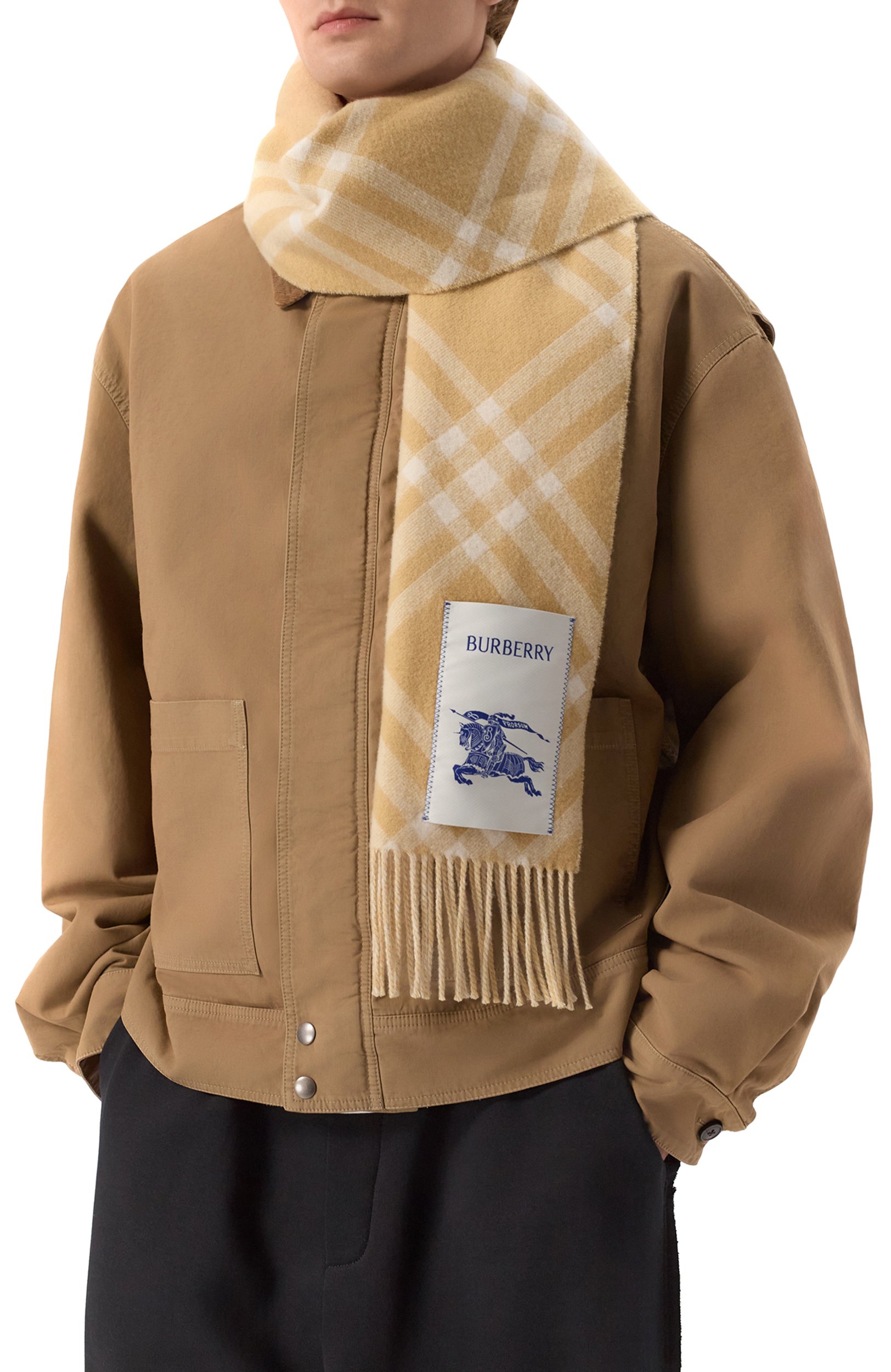 Кашемировый шарф BURBERRY бежевого цвета по цене 82400 руб., арт. 8115258, фото 2 Кашемировый шарф BURBERRY, арт. 8115258, фото 2