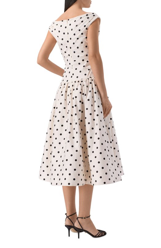 Хлопковое платье self-portrait RS26209MC Кремовый  RS26209MC Фото 3