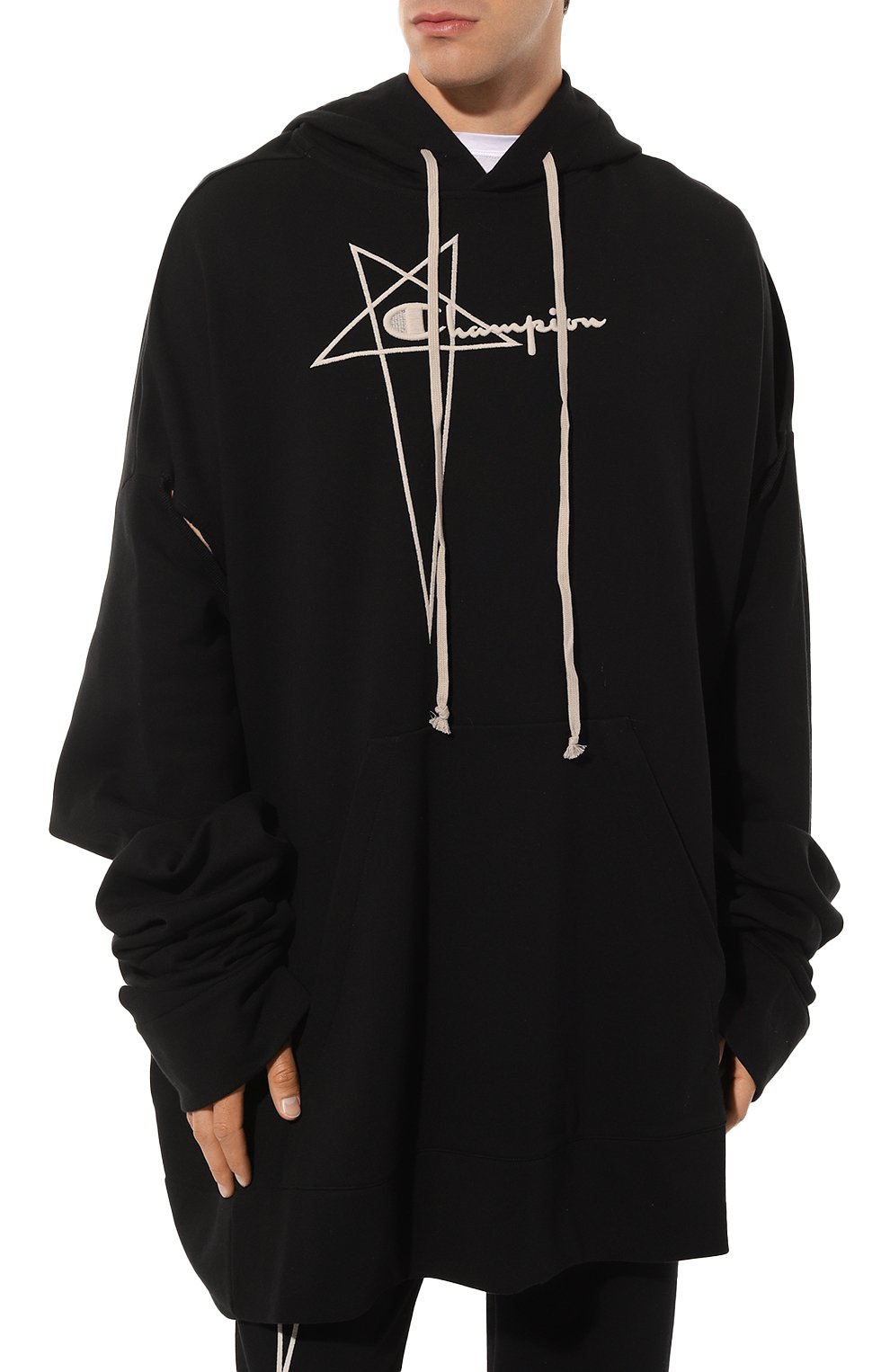 Хлопковое худи rick owens x champion RICK OWENS, арт. CM02C9402/CHFE, фото 3