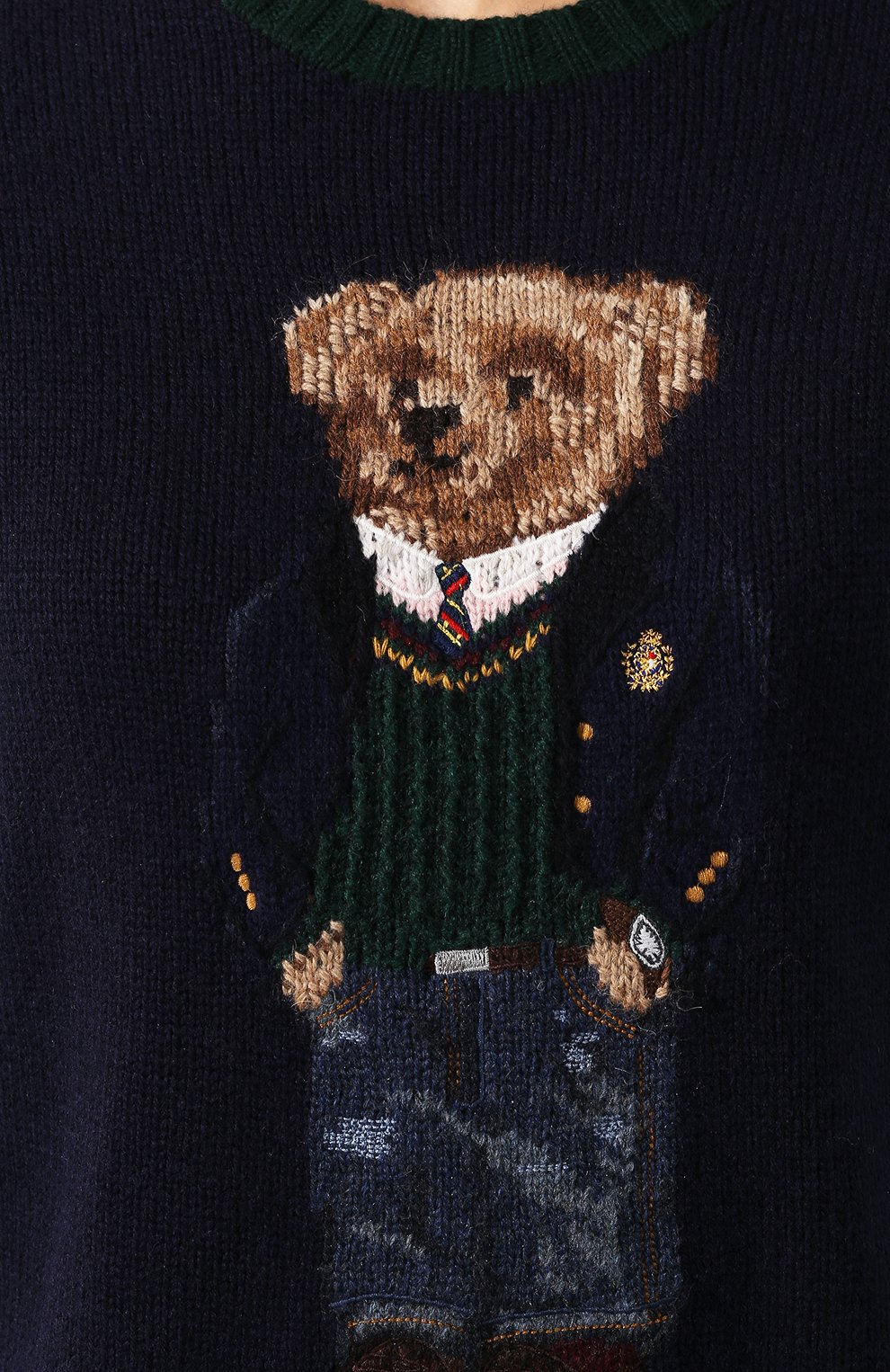 Шерстяной пуловер POLO RALPH LAUREN синего цвета по цене 33550 руб., арт. 211764622, фото 5 Шерстяной пуловер POLO RALPH LAUREN, арт. 211764622, фото 5