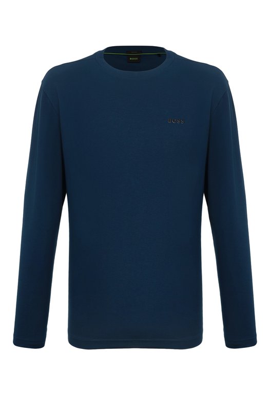 

Хлопковый лонгслив BOSS Green, Синий