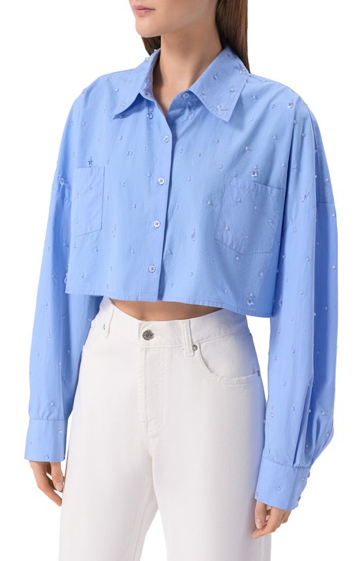 Хлопковая рубашка Giuseppe di Morabito 06PSED912R 16406 Голубой  06PSED912R 16406 Фото 3