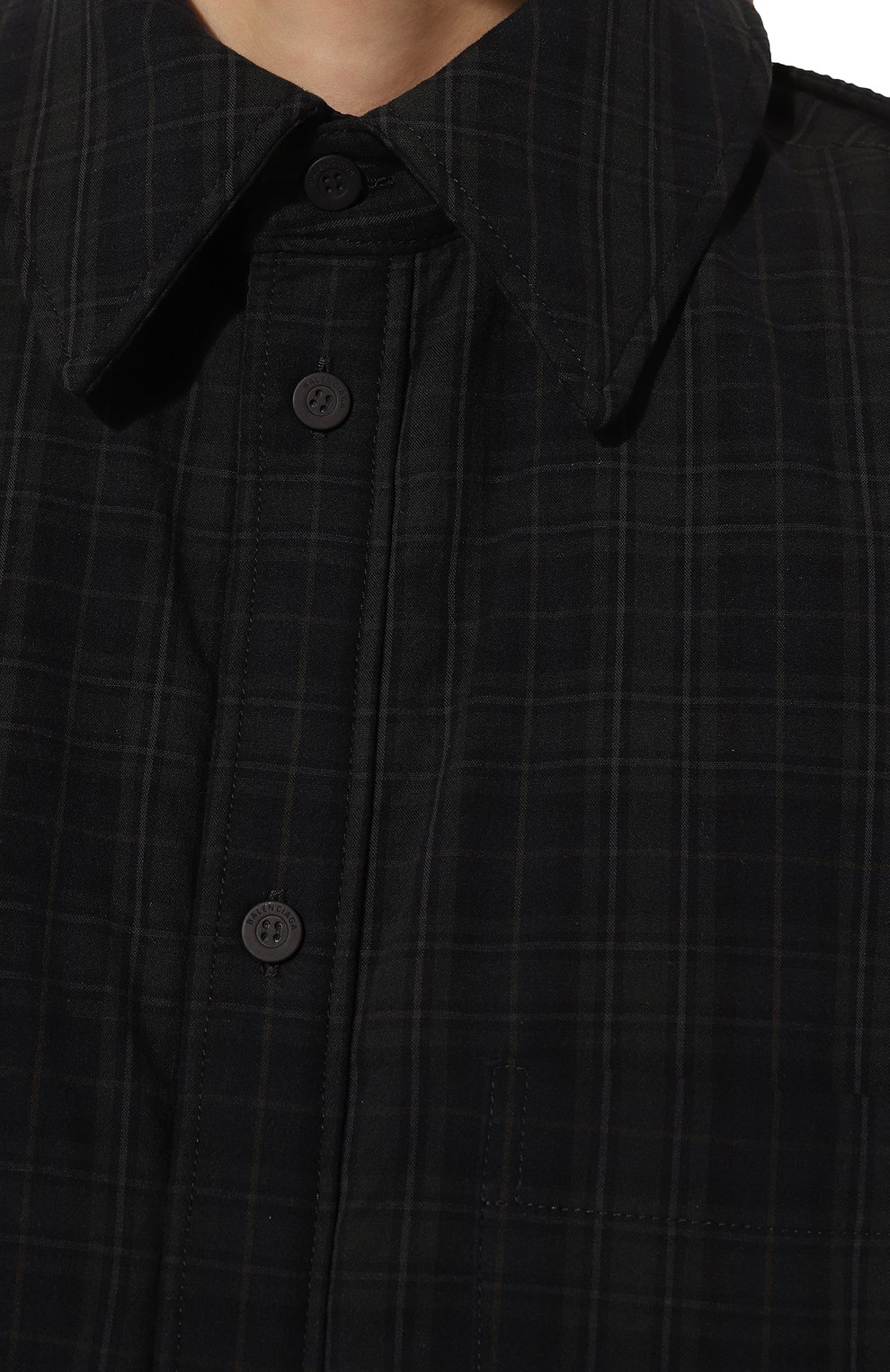 Хлопковая рубашка BALENCIAGA черного цвета по цене 243500 руб., арт. 751728/T0M17, фото 7 Хлопковая рубашка BALENCIAGA, арт. 751728/T0M17, фото 7