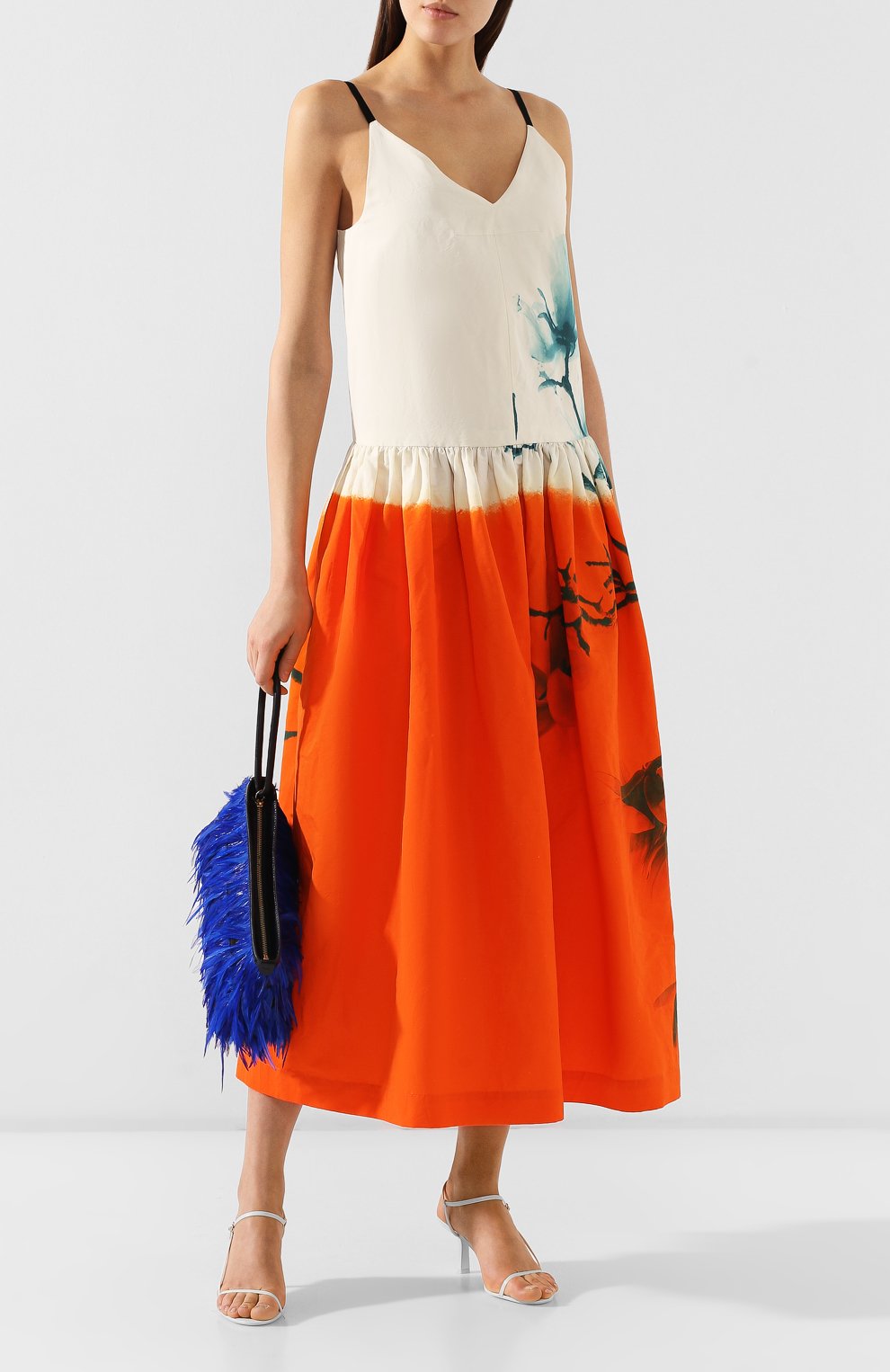 Платье из смеси хлопка и льна DRIES VAN NOTEN оранжевого цвета по цене 93600 руб., арт. 191-11064-7359, фото 2 Платье из смеси хлопка и льна DRIES VAN NOTEN, арт. 191-11064-7359, фото 2
