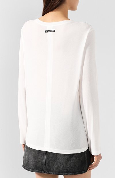 Хлопковый лонгслив TOM FORD белого цвета по цене 56650 руб., арт. TSJ242-FAX262, фото 4 Хлопковый лонгслив TOM FORD, арт. TSJ242-FAX262, фото 4