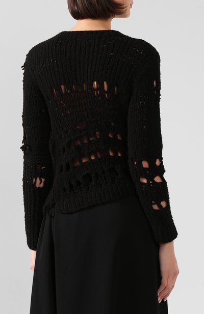 Шерстяной свитер ANN DEMEULEMEESTER черного цвета по цене 156500 руб., арт. 1902-4018-P-258-099, фото 4 Шерстяной свитер ANN DEMEULEMEESTER, арт. 1902-4018-P-258-099, фото 4