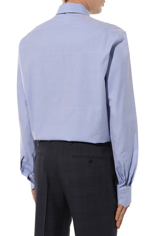 Сорочка из хлопка и шелка Stefano Ricci MC003678/R2650 Голубой  MC003678/R2650 Фото 5