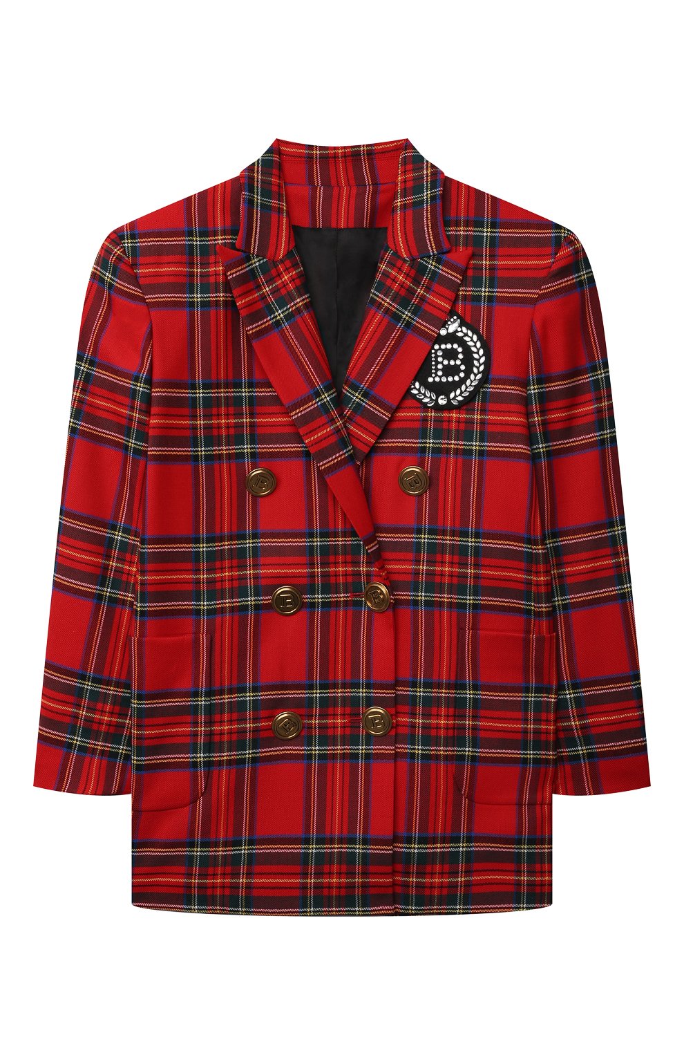 Двубортный жакет BALMAIN красного цвета по цене 150500 руб., арт. 6O2094, фото 1 Двубортный жакет BALMAIN, арт. 6O2094, фото 1