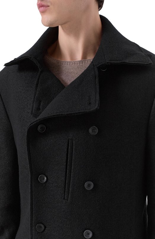 Шерстяное пальто Hannes Roether MA33TZE.7066 Чёрный  MA33TZE.7066 Фото 5