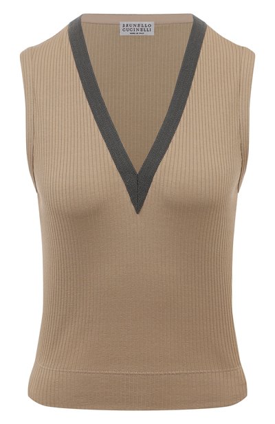 Женский хлопковый топ BRUNELLO CUCINELLI, арт. ML171B1090