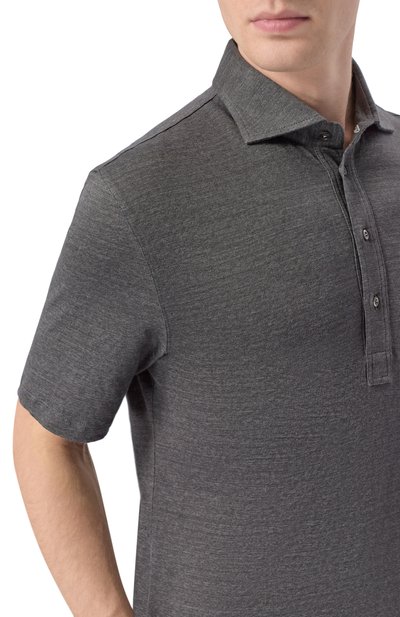 Поло изо льна и хлопка BRUNELLO CUCINELLI, арт. MR8273915, фото 5