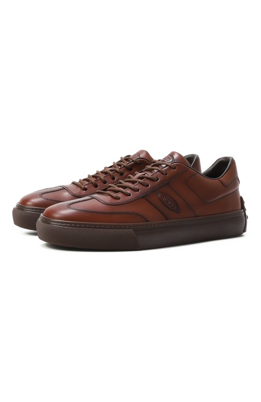 Кожаные кеды Tod’s XXM03E0GC50S96 Коричневый XXM03E0GC50S96