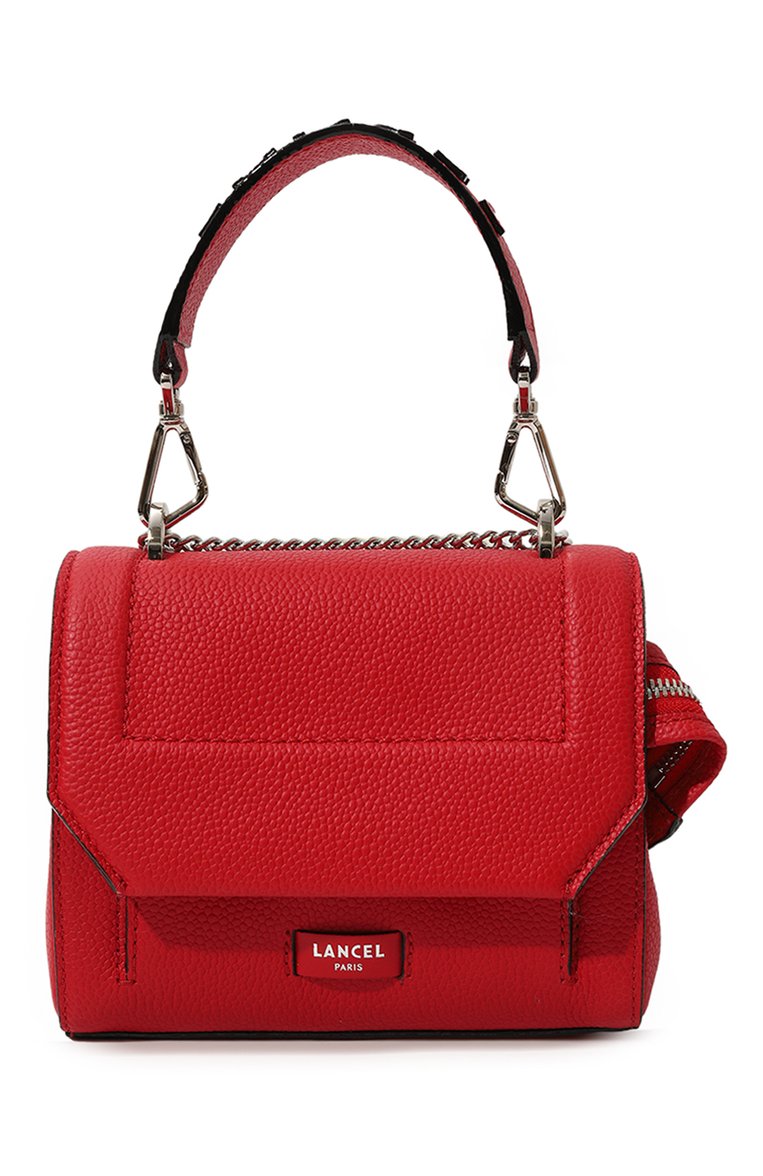 Женская сумка ninon small LANCEL красного цвета, арт. A09221 | Фото 1 (Драгоценные камни: Проставлено; Материал сплава: Проставлено; Материал: Натуральная кожа; Ремень/цепочка: На ремешке; Сумки-технические: Сумки top-handle; Размер: small)