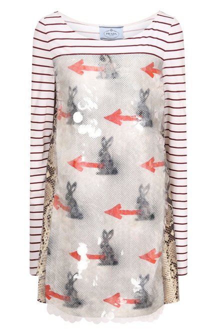 Женское комбинированное платье PRADA, арт. P32Y1R-1K7W-F0DAL-161