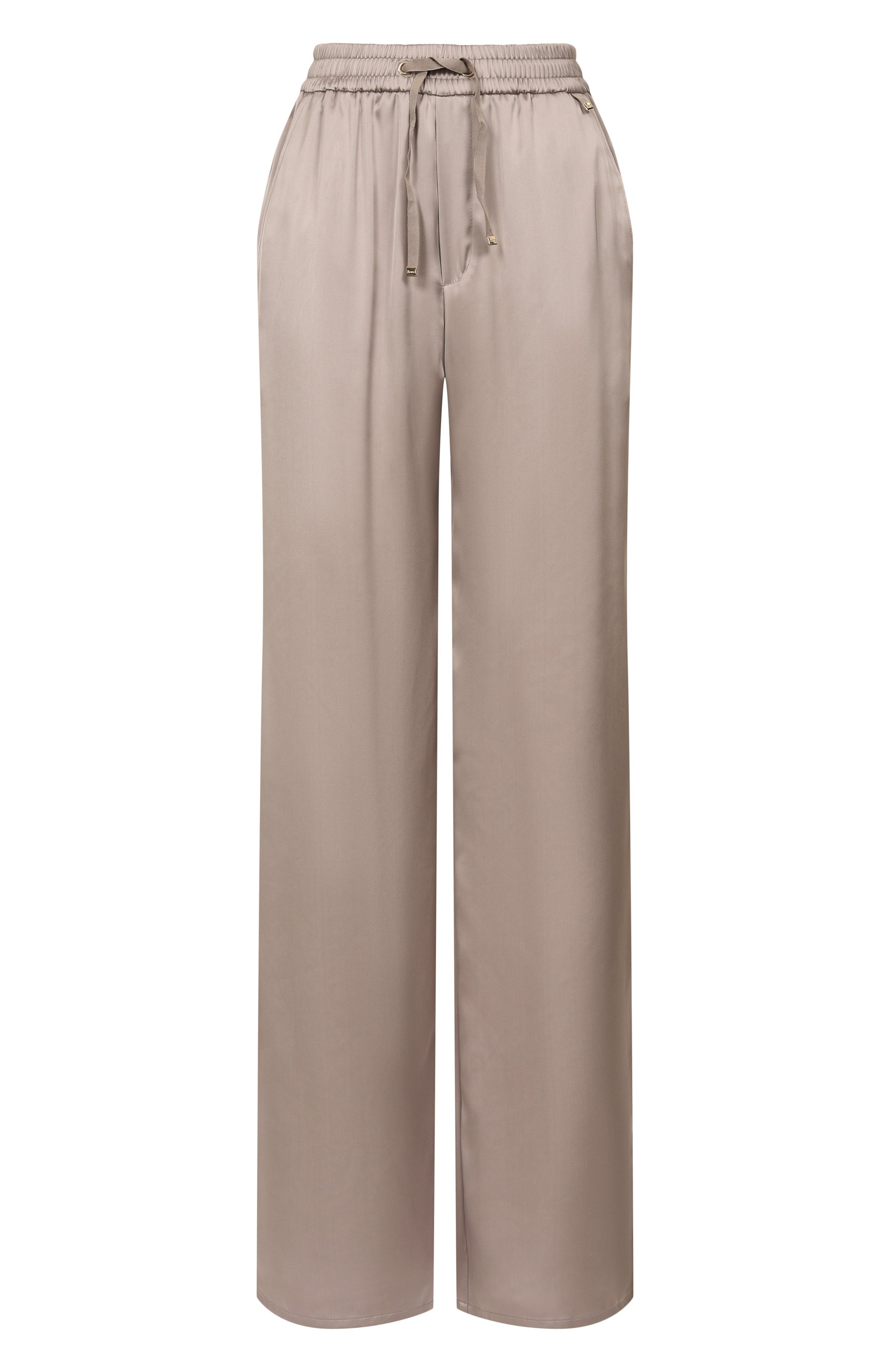 Атласные брюки HERNO бежевого цвета по цене 29150 руб., арт. PT000008D/12506, фото 1 Атласные брюки HERNO, арт. PT000008D/12506, фото 1