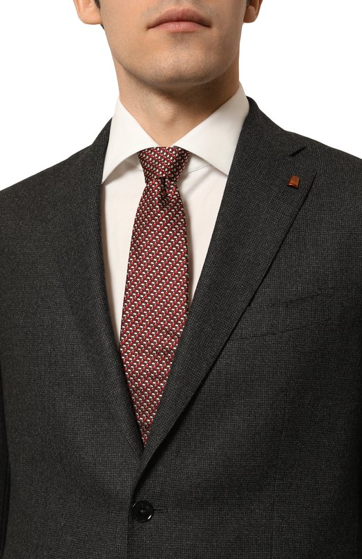 Шелковый галстук Zegna 1P8/Z8D84TA8 Бордовый  1P8/Z8D84TA8 Фото 2