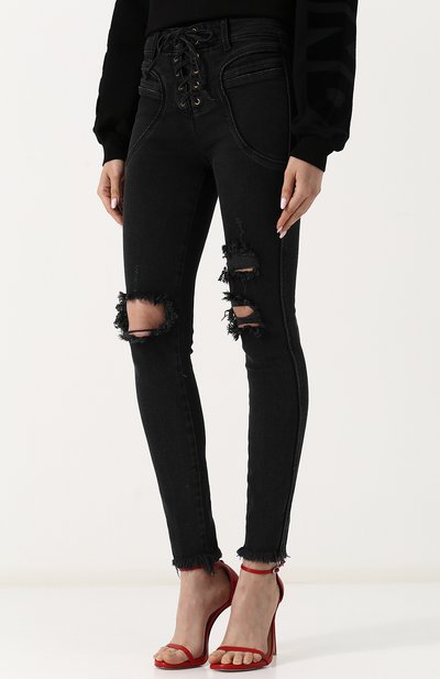 Джинсы с завышенной талией и шнуровкой ICONS OF CALIFORNIA, арт. 7028-VALHALLA SKN SEAM, фото 3