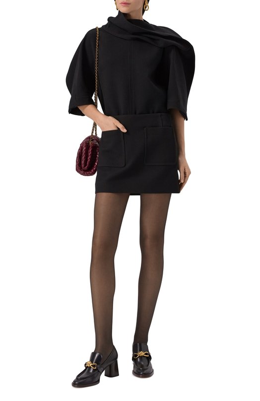 Юбка из хлопка и вискозы Bottega Veneta 813032/V3PD0 Чёрный  813032/V3PD0 Фото 2