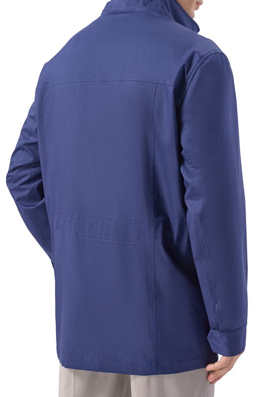 Куртка из шелка и шерсти Brunello Cucinelli MM4346572 Синий  MM4346572 Фото 6