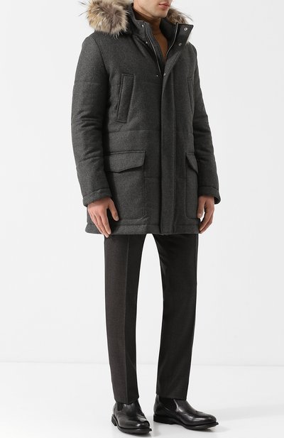 Шерстяная куртка на молнии с меховой отделкой капюшона ELEVENTY PLATINUM, арт. 979SP0198 SP022018, фото 2