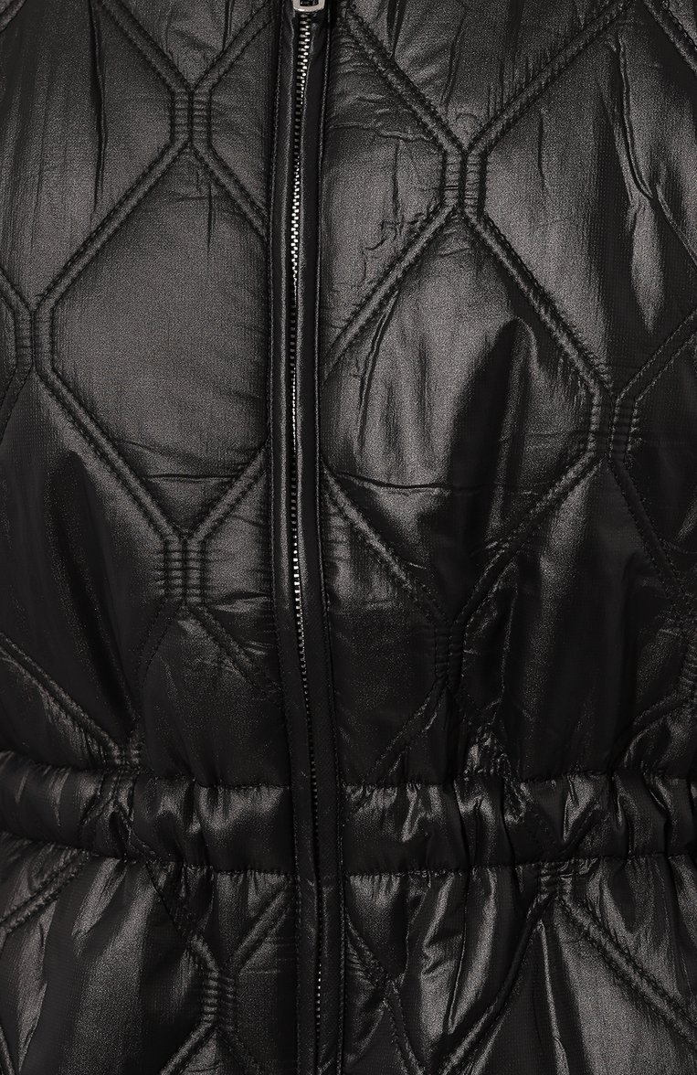 Женская куртка GANNI черного цвета, арт. F8063 | Фото 5 (Кросс-КТ: Куртка, Ветровка; Рукава: Длинные; Материал внешний: Синтетический материал; Материал сплава: Проставлено; Драгоценные камни: Проставлено; Длина (верхняя одежда): Короткие; Стили: Кэжуэл)