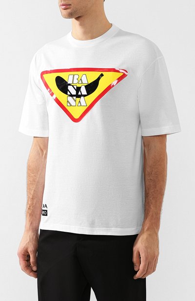 Хлопковая футболка с принтом PRADA, арт. UJN524-1SRO-F0009, фото 3