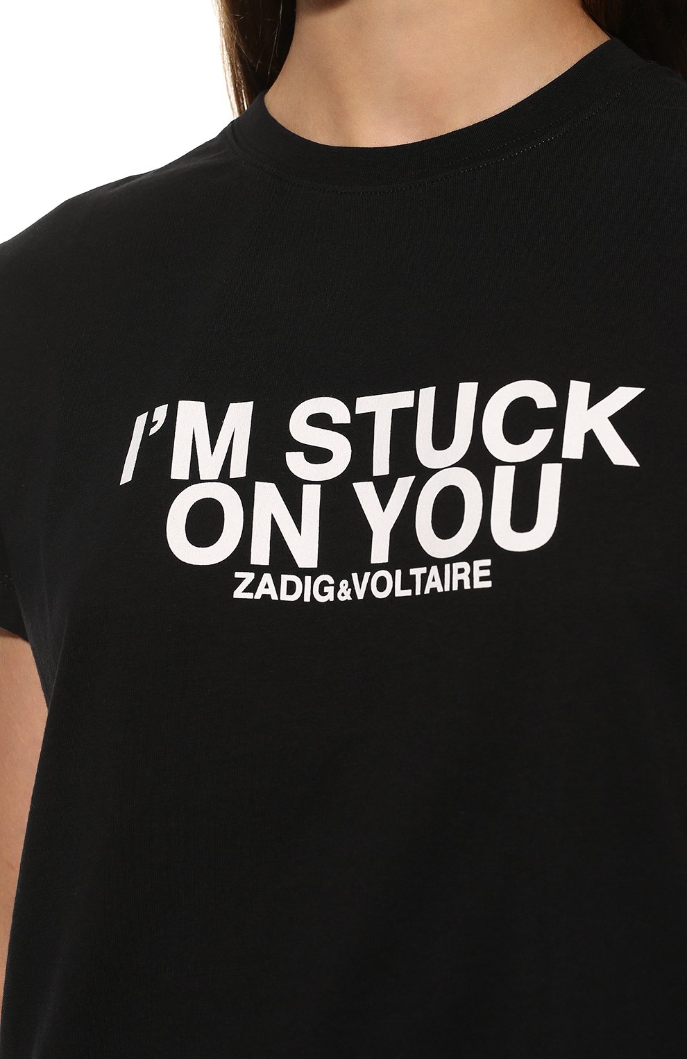 Хлопковая футболка ZADIG AND VOLTAIRE, арт. JWTS00014, фото 5