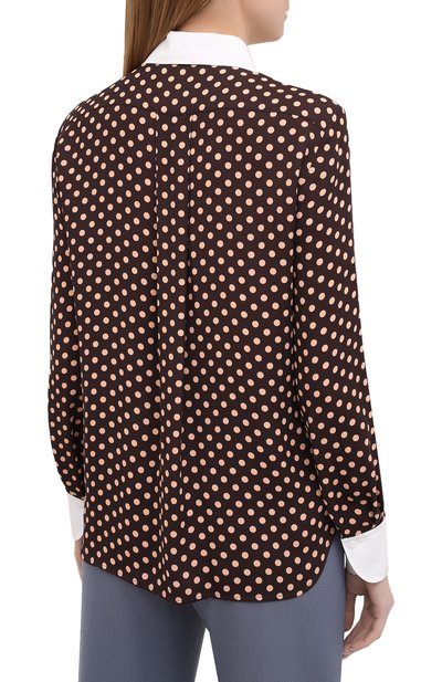Рубашка из вискозы CHLOÉ коричневого цвета по цене 99500 руб., арт. CHC20WHT71342, фото 4 Рубашка из вискозы CHLOÉ, арт. CHC20WHT71342, фото 4