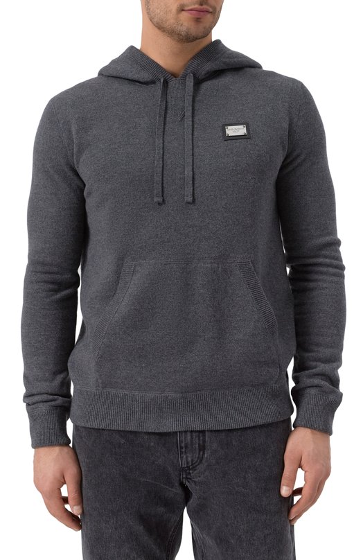 Худи из шерсти и кашемира Dolce & Gabbana GX033T/JEMQ3 Серый  GX033T/JEMQ3 Фото 3
