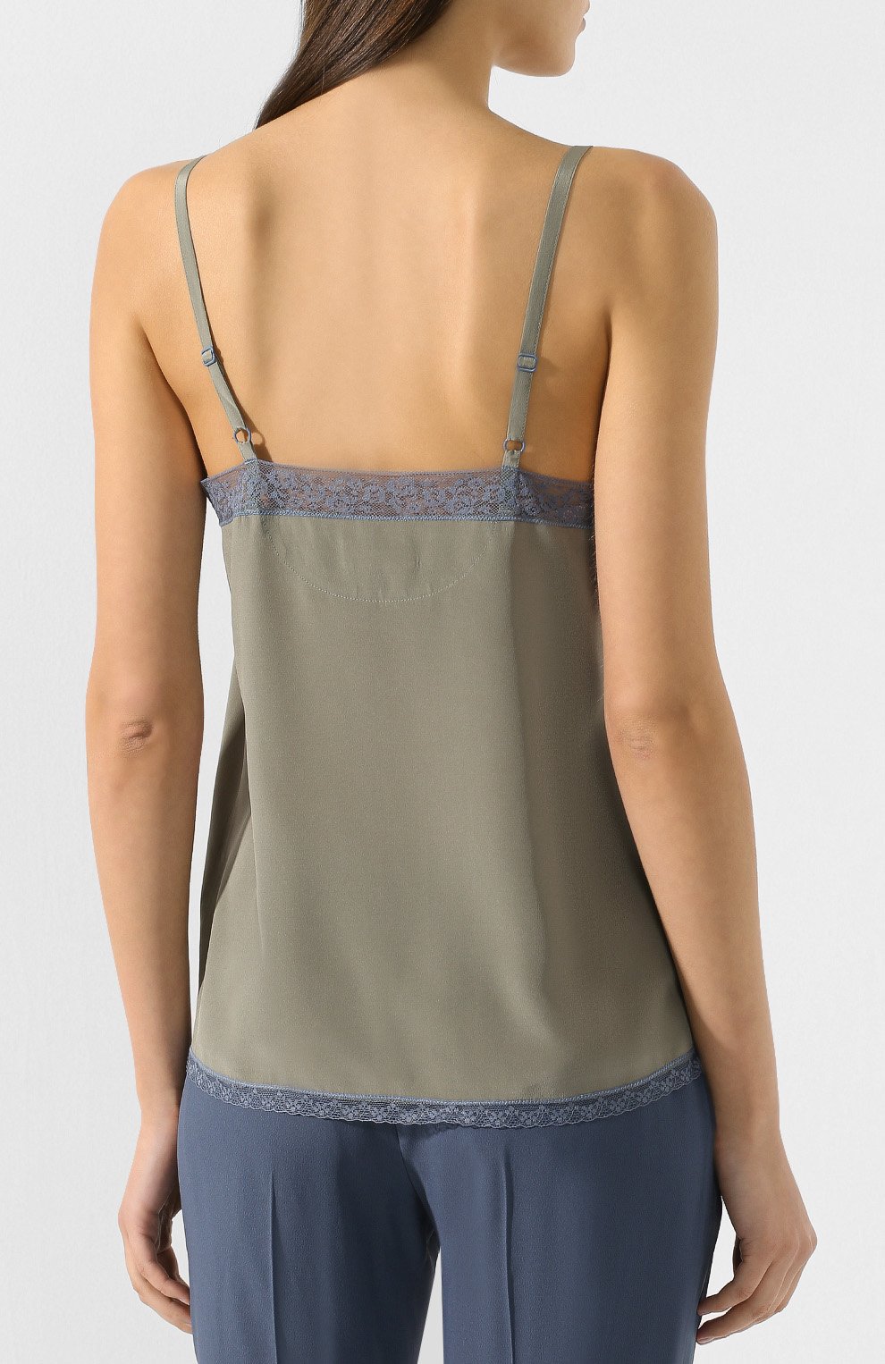 Шелковый топ ZADIG AND VOLTAIRE хаки цвета по цене 11100 руб., арт. SHCP0703F, фото 4 Шелковый топ ZADIG AND VOLTAIRE, арт. SHCP0703F, фото 4