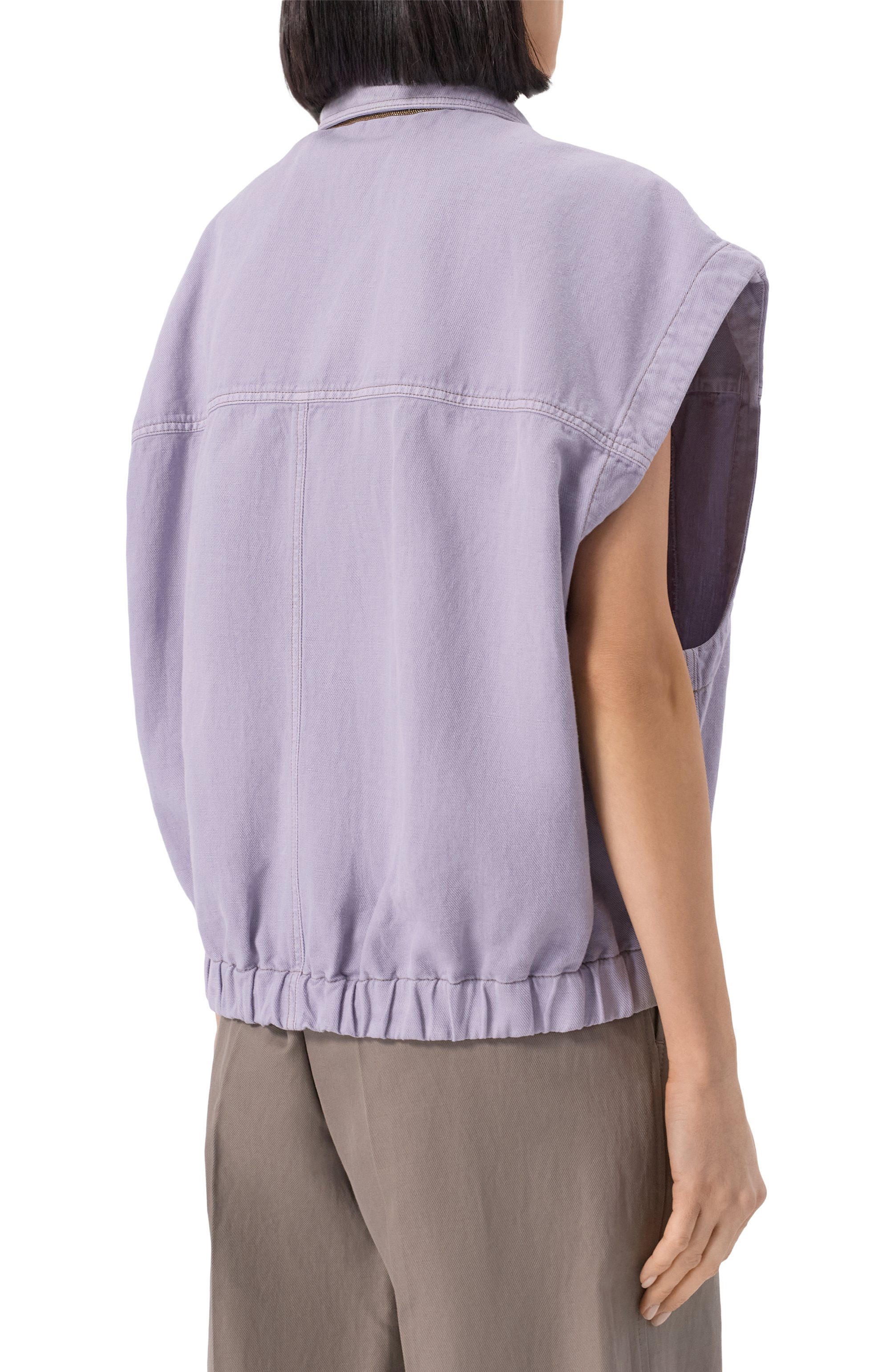 Жилет из хлопка и льна BRUNELLO CUCINELLI, арт. ML996FX706, фото 4