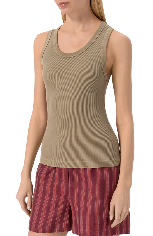 Майка из лиоцелла и хлопка Agolde A7368B1260 Хаки  A7368B1260 Фото 3