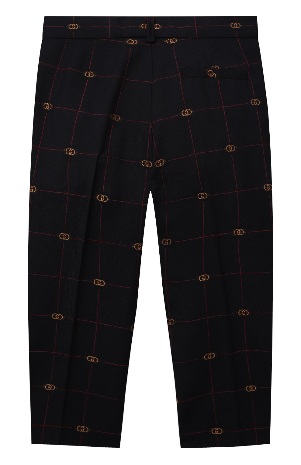 Шерстяные брюки GUCCI темно-синего цвета по цене 65500 руб., арт. 665123/XWA0Q, фото 2 Шерстяные брюки GUCCI, арт. 665123/XWA0Q, фото 2