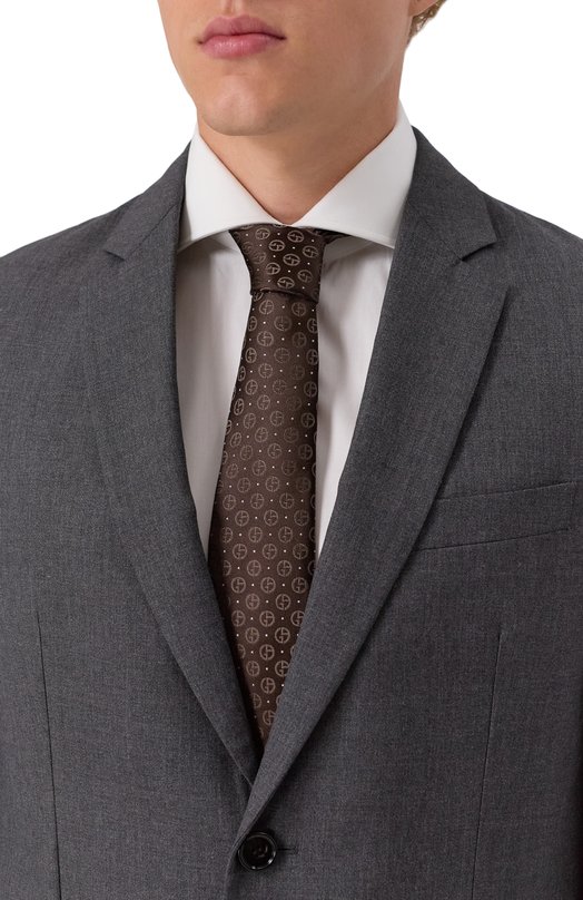 Шелковый галстук Giorgio Armani GM000800/TE16574 Коричневый  GM000800/TE16574 Фото 2