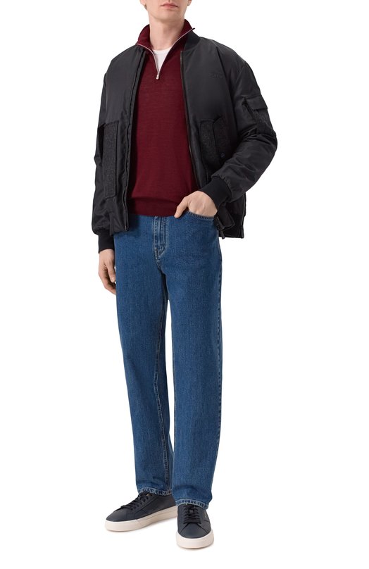 Джемпер из шерсти и шелка Andrea Campagna M5625-5306 Бордовый  M5625-5306 Фото 2