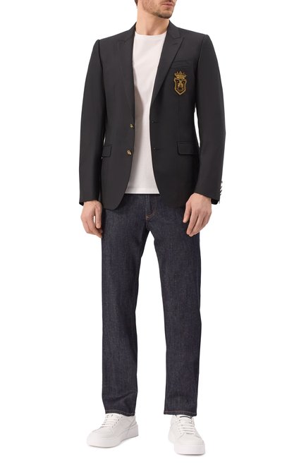 Мужской пиджак из шерсти и шелка DOLCE & GABBANA, арт. G2LK0Z/FU3H1