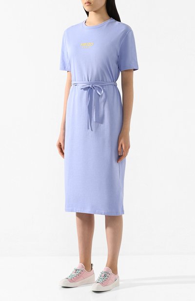 Хлопковое платье KENZO сиреневого цвета по цене 21800 руб., арт. FA52R0749936, фото 3 Хлопковое платье KENZO, арт. FA52R0749936, фото 3