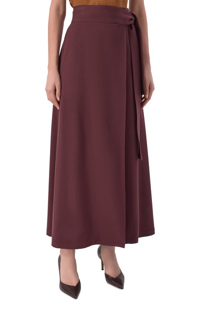 Юбка из шерсти и шелка KITON бордового цвета по цене 232000 руб., арт. D60201K0512I, фото 3 Юбка из шерсти и шелка KITON, арт. D60201K0512I, фото 3
