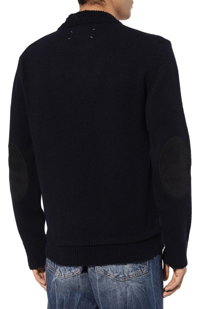 Свитер из шерсти и льна MAISON MARGIELA темно-синего цвета по цене 99500 руб., арт. SI1GP0001/S18064, фото 4 Свитер из шерсти и льна MAISON MARGIELA, арт. SI1GP0001/S18064, фото 4