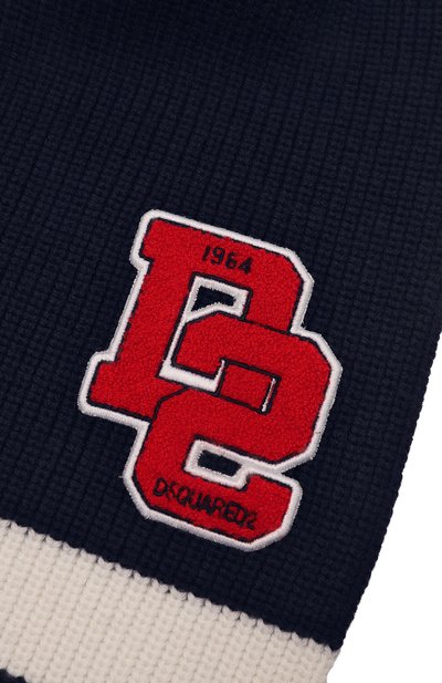 Шерстяной шарф DSQUARED2 темно-синего цвета по цене 73450 руб., арт. KNM0141, фото 4 Шерстяной шарф DSQUARED2, арт. KNM0141, фото 4