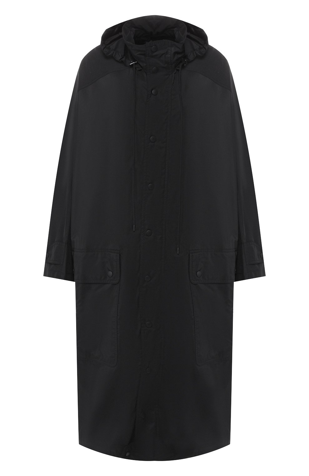 Плащ с капюшоном BALENCIAGA черного цвета по цене 153000 руб., арт. 518184/TYD36, фото 1 Плащ с капюшоном BALENCIAGA, арт. 518184/TYD36, фото 1