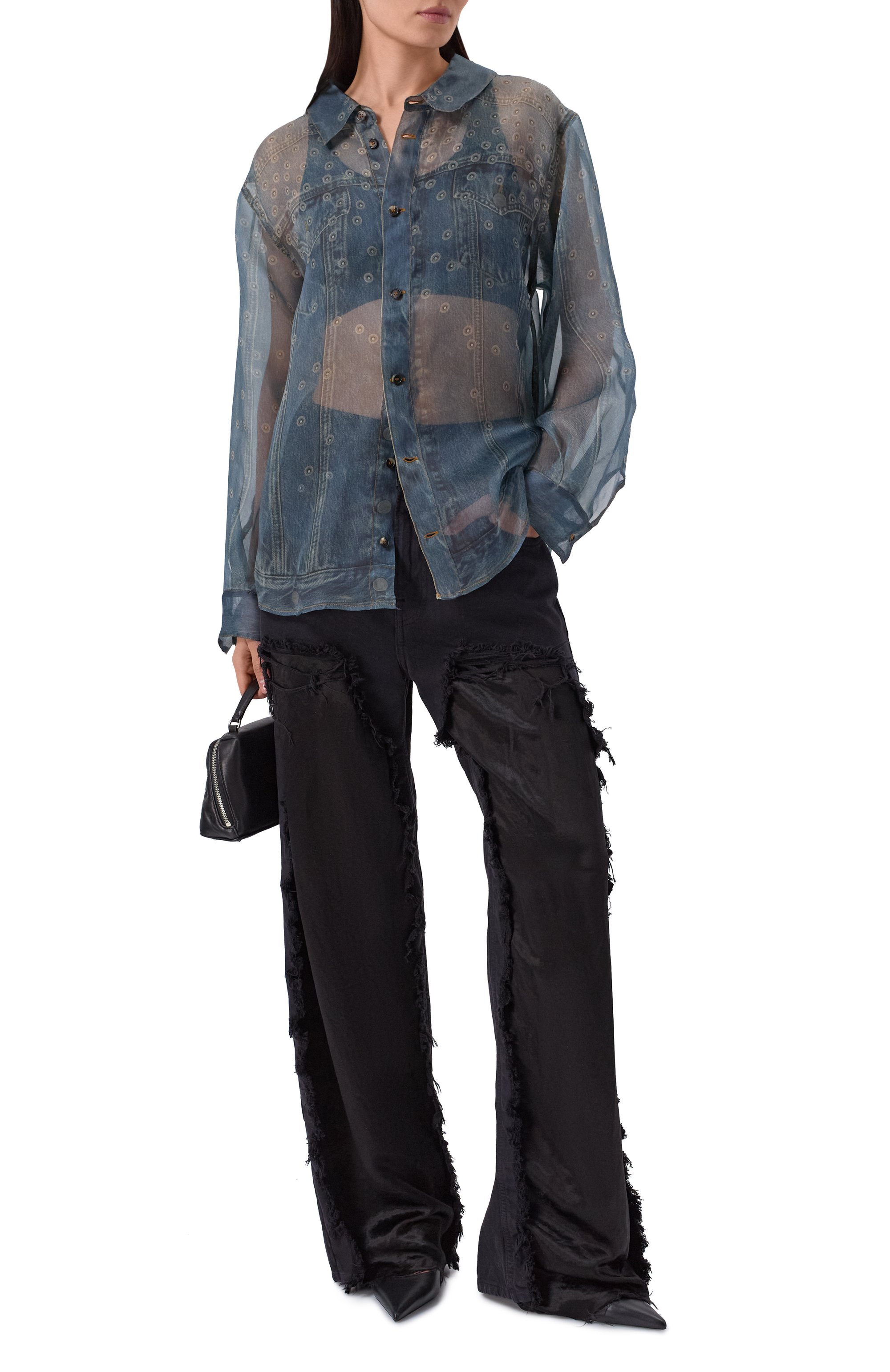 Шелковая рубашка HAIKURE серого цвета по цене 107500 руб., арт. HEW061030R002PR001/MAYA SILK, фото 2 Шелковая рубашка HAIKURE, арт. HEW061030R002PR001/MAYA SILK, фото 2