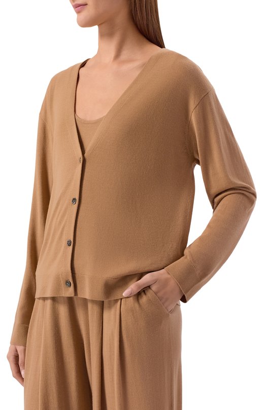 Кардиган из шерсти и кашемира 12 STOREEZ 135468 Коричневый  135468 Фото 3