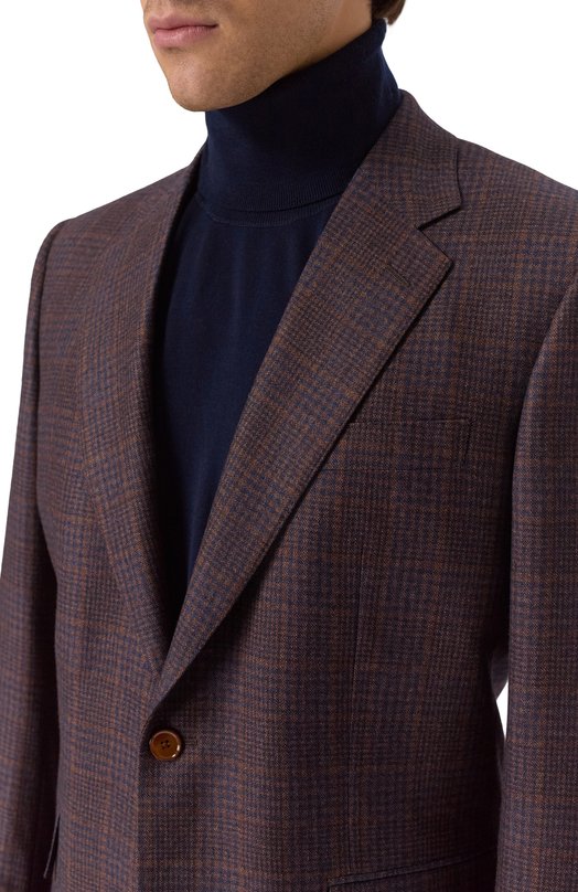Пиджак из шерсти и кашемира Stefano Ricci S1RF432000/B168HA/50-58 Коричневый  S1RF432000/B168HA/50-58 Фото 6