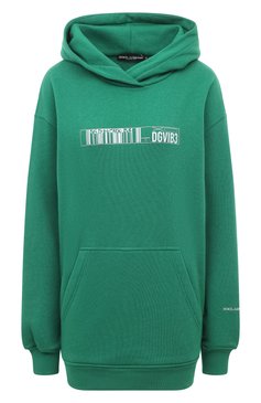 Женский хлопковое худи DOLCE & GABBANA зеленого цвета, арт. F9R71T/G7K3E | Фото 1 (Материал сплава: Проставлено; Материал внешний: Хлопок; Длина (для топов): Удлиненные; Рукава: Длинные; Драгоценные камни: Проставлено; Женское Кросс-КТ: Худи-одежда; Стили: Спорт-шик)