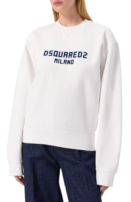 Хлопковый свитшот Dsquared2 S75GU0596/D25015 Белый  S75GU0596/D25015 Фото 3
