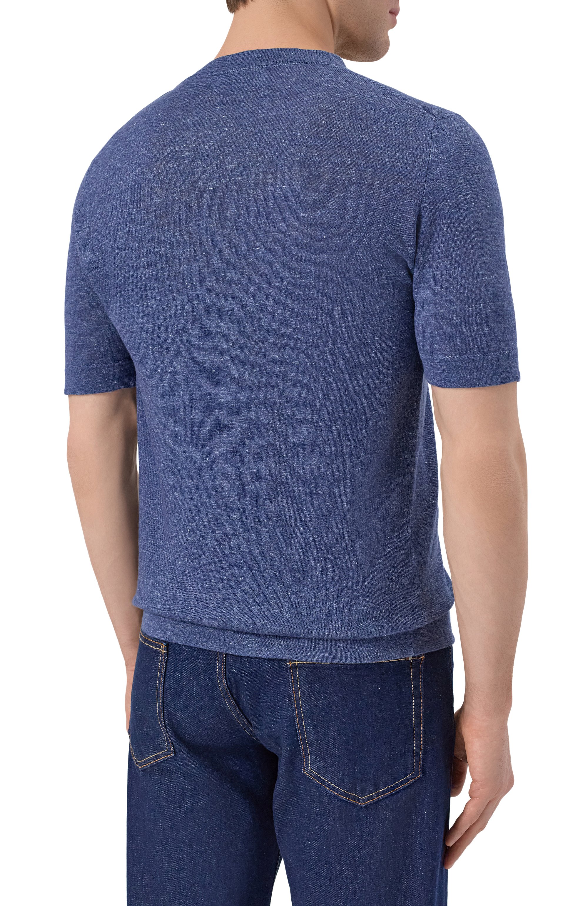 Джемпер изо льна и хлопка BRUNELLO CUCINELLI, арт. M2L00340, фото 4