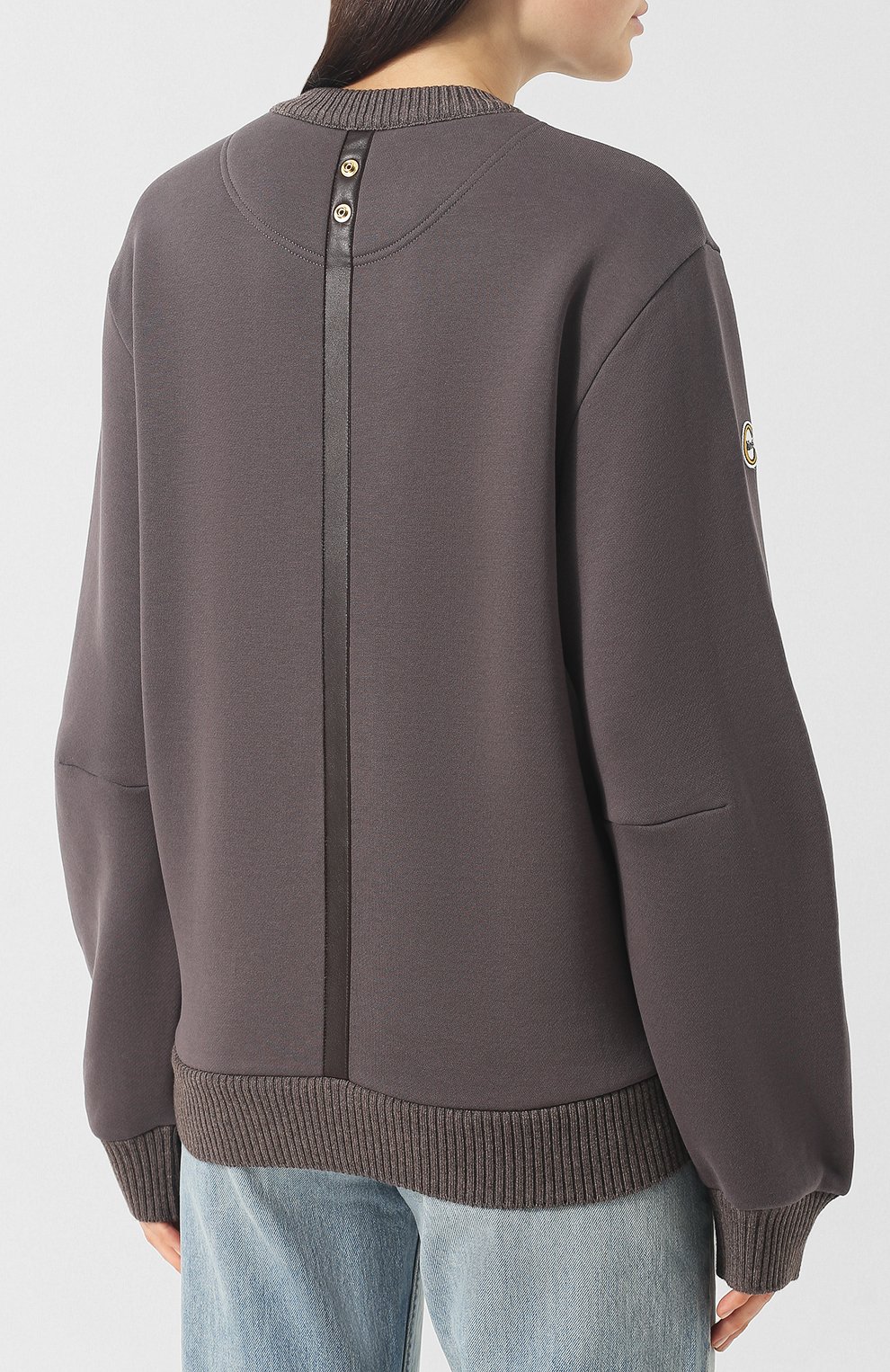 Хлопковый пуловер с круглым вырезом и контрастной нашивкой CHLOÉ, арт. CHC18AJH01089, фото 4