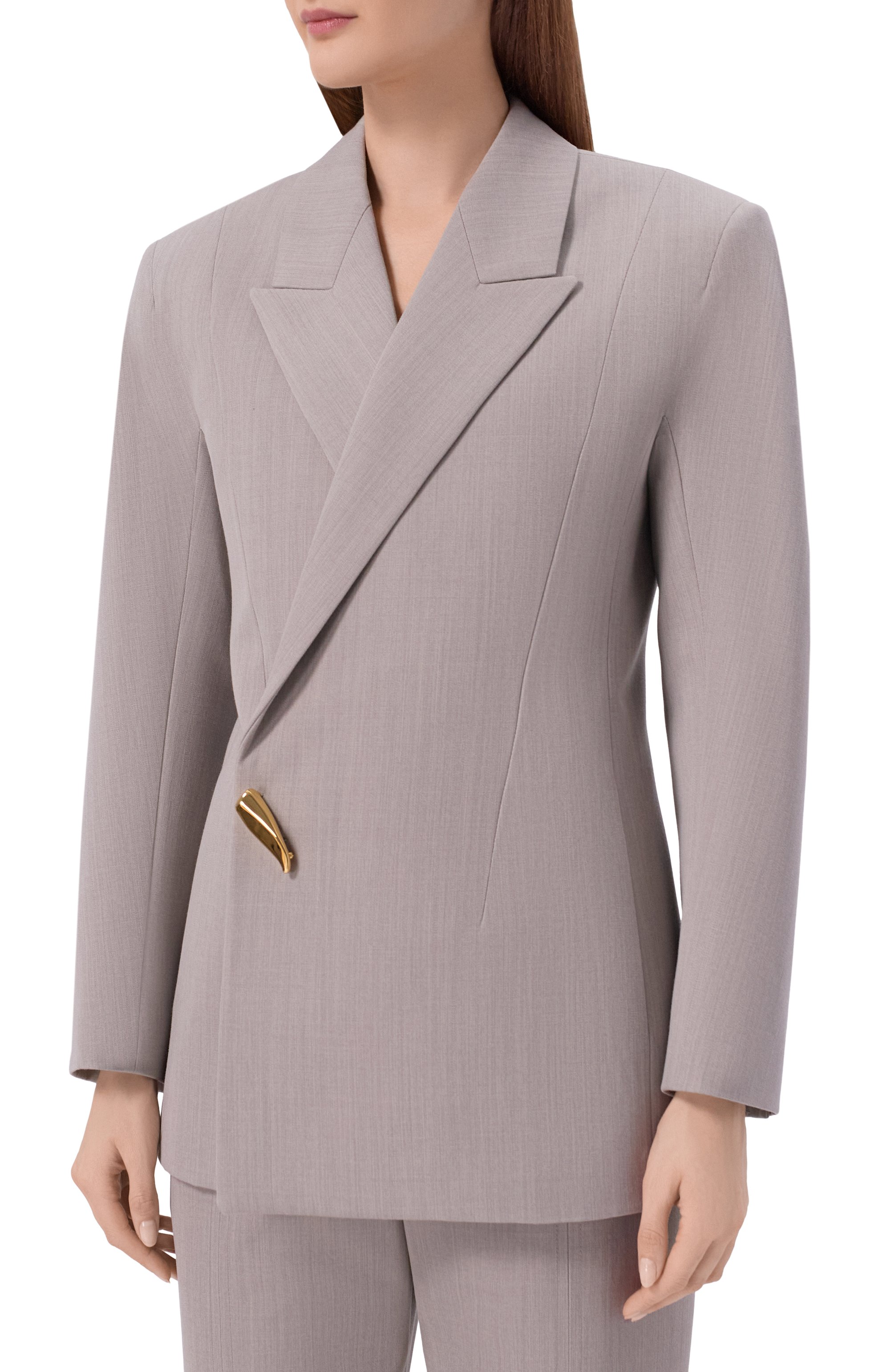Шерстяной жакет BOTTEGA VENETA серого цвета по цене 539500 руб., арт. 863004/V6DE0, фото 3 Шерстяной жакет BOTTEGA VENETA, арт. 863004/V6DE0, фото 3