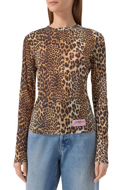 Топ GANNI леопардового цвета по цене 23750 руб., арт. T4208, фото 3 Топ GANNI, арт. T4208, фото 3